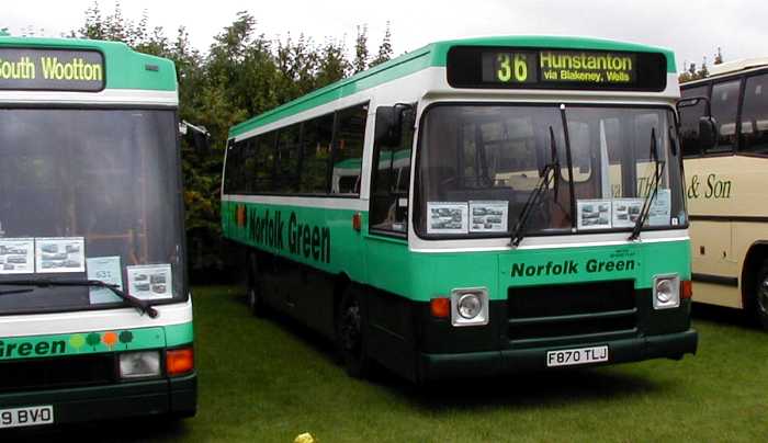 Norfolk Green Leyland Tiger Plaxton Derwent F870TLJ