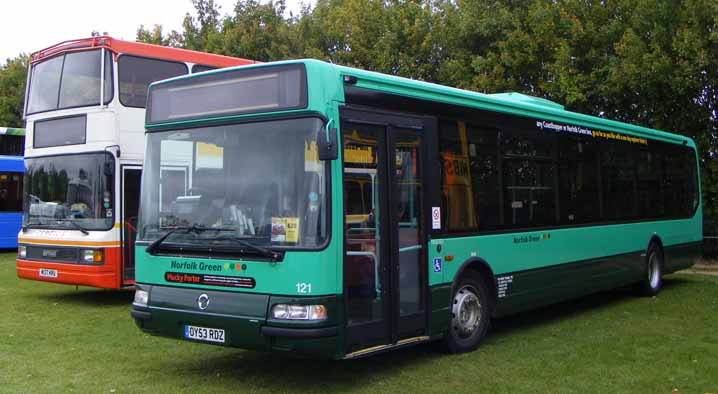 Norfolk Green Irisbus Agoraline Optare 121