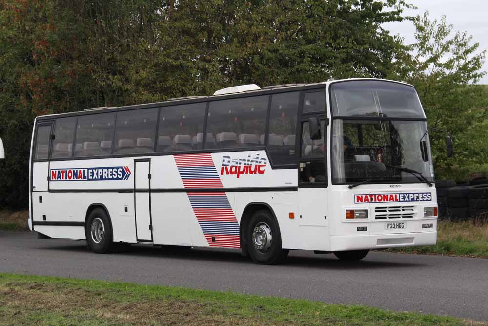 South Staffs Coach Hire Volvo B10M Plaxton Parks of Hamilton National Express Rapide F23HGG