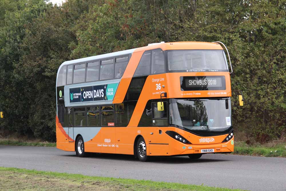 Nottingham City Transport Scania N280UD ADL Enviro400City 453