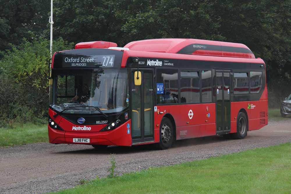 Metroline BYD D8UR Alexander Dennis Enviro200EV BEL2507