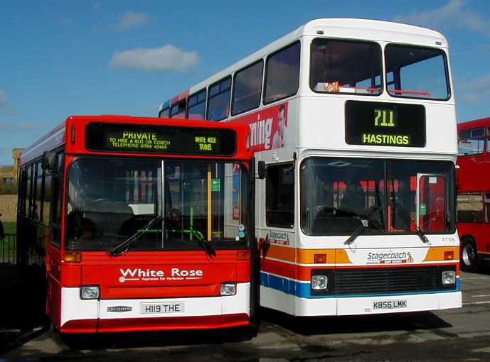 Stagecoach East Kent Scania N113DRB Northern Counties Palatine and White Rose Dennis Dart Plaxton Pointer DR19