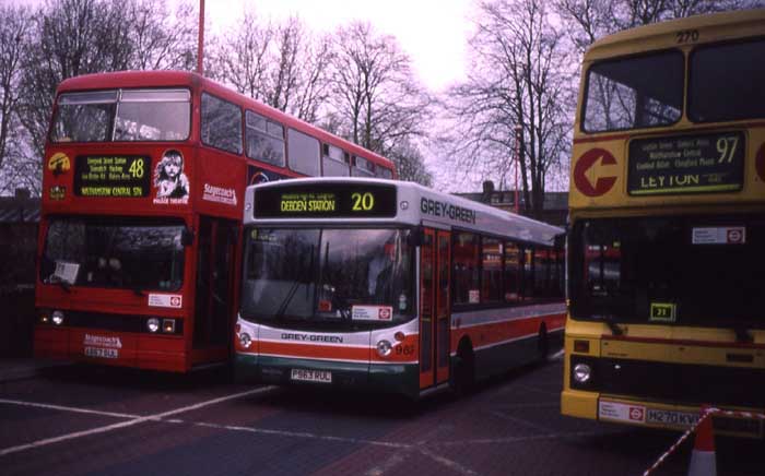 Grey Green Dennis Dart and Stagecoach London Titan