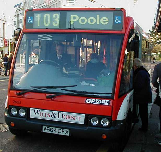 Wilts & Dorset Optare Solo 2665 V664DFX