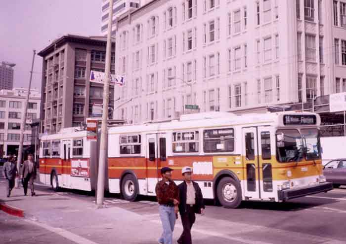 San Francisco New Flyer E60HF trolley 7053