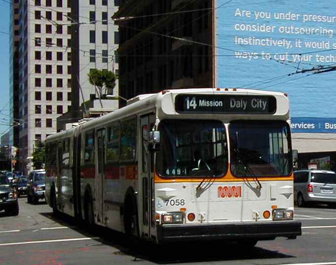 San Francisco MUNI New Flyer artic trolley 7058