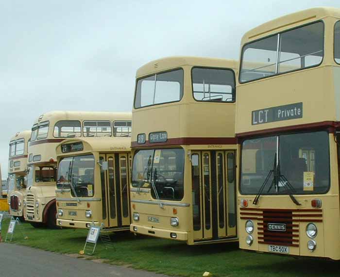 Leicester City Transport Dennis Dominator East Lancs 50, Metropolitan 301, Metro-Scania 225, Leyland Titan PD3A East Lancs 16 & AEC Renown East Lancs 190