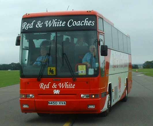 Red & White Volvo B10M Plaxton