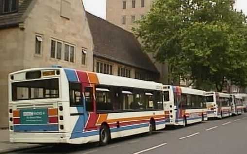 Rear view of Stagecoach Oxford Dennis Darts & Volvo B6LE Alexander ALX200